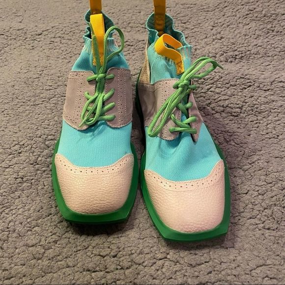 John Fluevog Aqua and Lime Sneakers - Picture 8 of 12